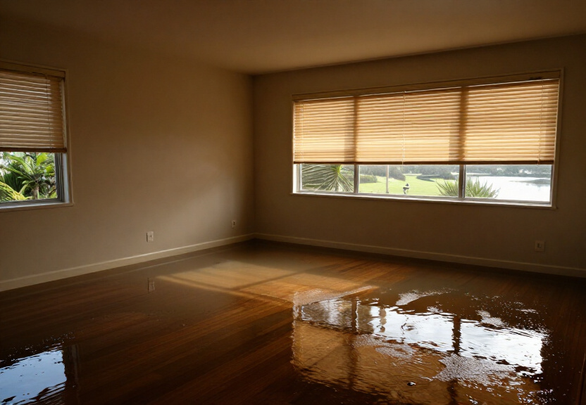 Waterlogged basement in North Wahroonga before drying